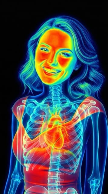 AI thermal camera render with heatmap gradient from blue to red